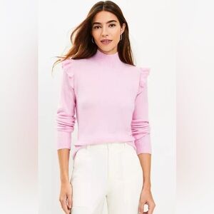 Orchid pink ruffle sweater
